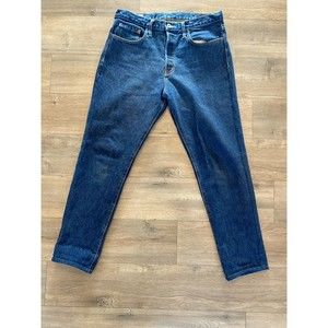 Best Made Co Men's 32X30 Button Straight Dark Wash Denim Blue Jeans Made In USA